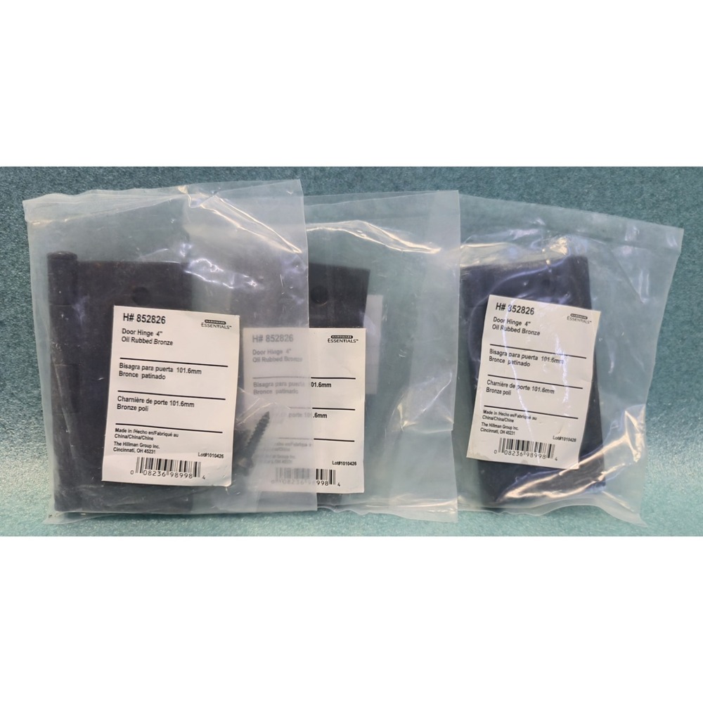 Hardware Essentials 4in Square Door Hinge Oil Rubbed Bronze Lot of 3 852826